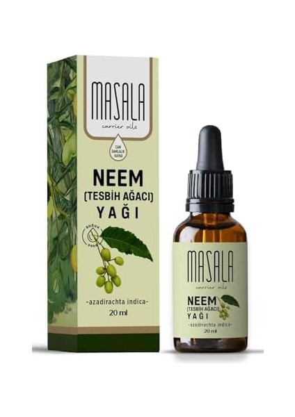 Masala Tesbih Ağacı Yağı 20 Ml. Soğuk Pres Neem Yağı (Neem Carrier Oil)