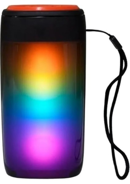 Kablosuz Bluetooth Hoparlör – Güçlü ve Temiz Ses 2 Hoparlör'' Alev Işığı, Fm Radyo, USB ve Micro Sd Destekli, Taşınabilir, Şarj Edilebilir, Renkli LED Işık