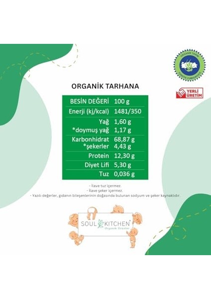 Soul Kitchen Organik Tarhana Cam 350GR (Ilave Tuzsuz) fiyatları