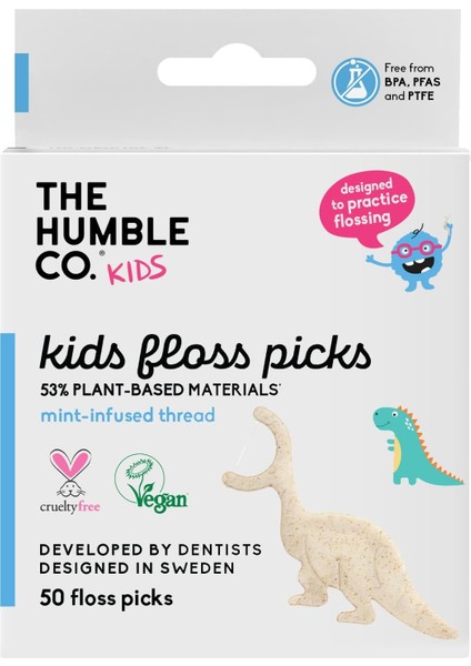 The Humble Co - Kürdanlı Diş Ipi 50 Adet Çocuklar Için Dinazor Figürlü fiyatları