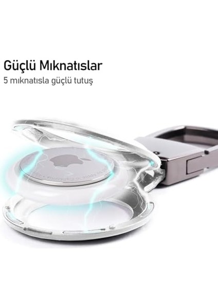 Buff Tagsafe Hooksteel Taşınabilir Anahtarlık Darbeye Dayanıklı Metal Askılı Airtag Kılıf (Gümüş) fiyatları