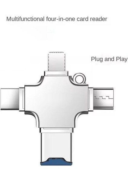 4'ü1 Arada USB 3.0 Otg Adaptörü Sd/tf Kart Okuyucu Ile, Type-C ve Lightning Bağlantıları, iPad ve Telefonlar Için Dosya Transferi Desteği ile Çok Yönlü Mobil Depolama Cihazı. (4in1) modelleri