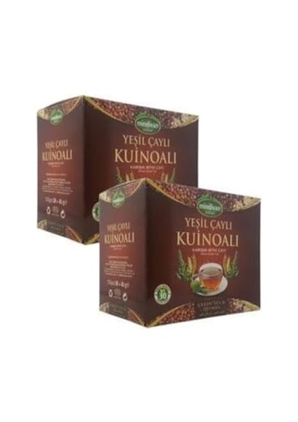 Mindivan Yeşil Çaylı Kinoa Karışık Bitki Çayı 30 Süzen Poşet - 2 Kutu fiyatları