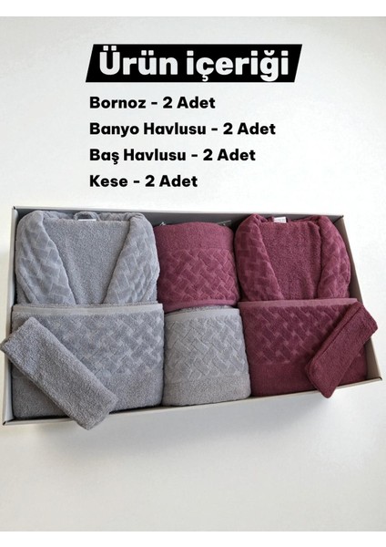 8 Parça Hasır Aile Bornoz Seti - Çeyiz Seti - %100 Pamuk - Orijinal Lüks Kutu fiyatları