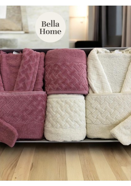 8 Parça Hasır Aile Bornoz Seti - Çeyiz Seti - %100 Pamuk - Orijinal Lüks Kutu fiyatları