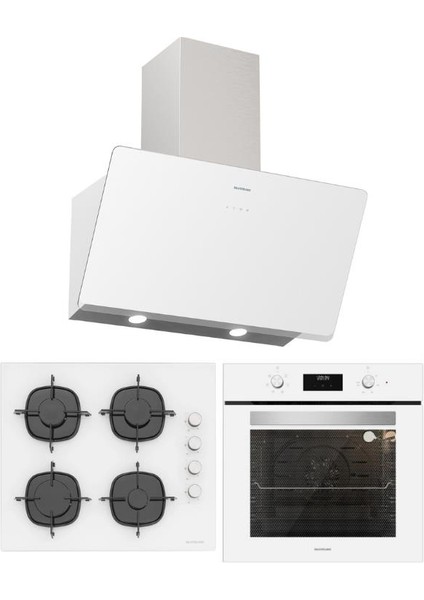 Beyaz Ankastre Set (CS5700E6W01 OCAK/S2-BO6502W02 FIRIN/3457 Soho Davlumbaz)