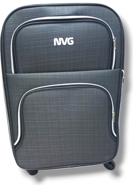 850-26 Havlu Kumaş 2 Teker Ekose Desen Orta Boy Valiz