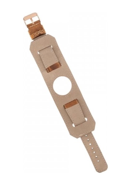 Apple Watch Uyumlu Deri Kordon 42-44-45MM Cuff G19 Taba fırsatları