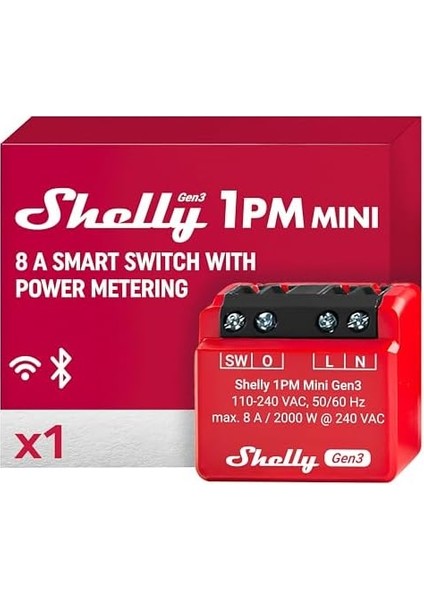 1pm Mini Gen3 | Wlan Akıllı Röle Şalteri | 1 Kanal 8A | Akım Ölçümü | Sıva Altı Işık Şalteri | ve | Ev Otomasyonu | Ios Uygulaması | Hub Gerektirmez fiyatları