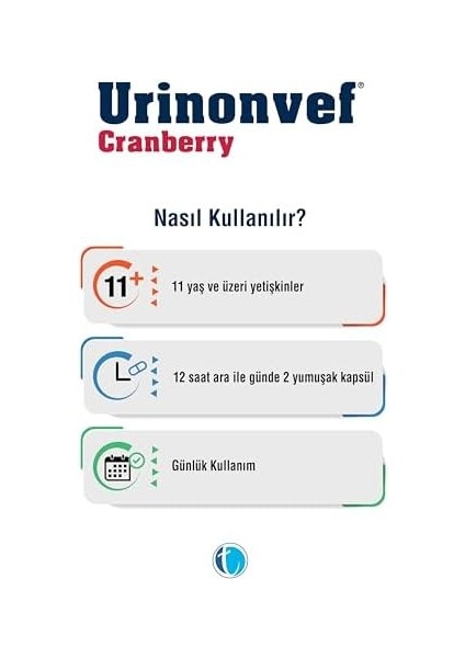 Tab Ilaç Urinonvef Cranberry 30 Kapsül