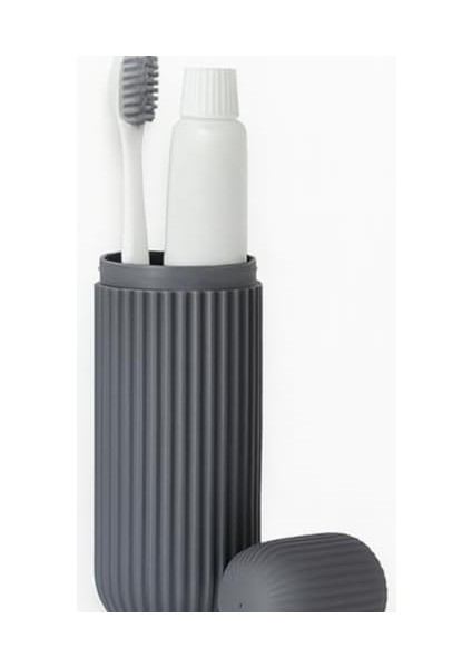 Taşınabilir Seyahat Diş Fırçası Kutusu – Şık Gri, Kompakt ve Hijyenik Diş Fırçası & Macun Saklama Kabı | Seyahat, Ofis ve Günlük Kullanım Için