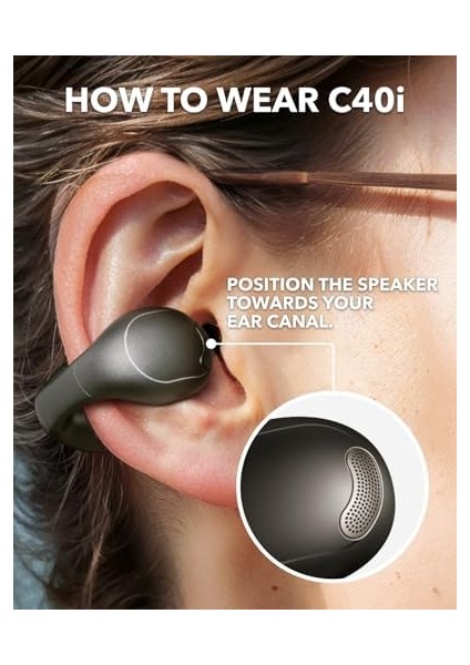C40I Open-Ear Bluetooth Kulaklık - Siyah modelleri