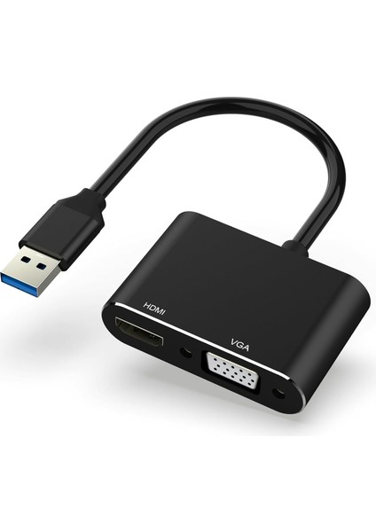 Yoıgo USB - HDMI VGA Adaptörü, 1080P USB 3.0/2.0 - HDMI VGA Dönüştürücü, USB Erkek - HDMI VGA Dişi Windows Xp/7/8/8.1/10/11, Mac, Cihazlar ile Uyumlu