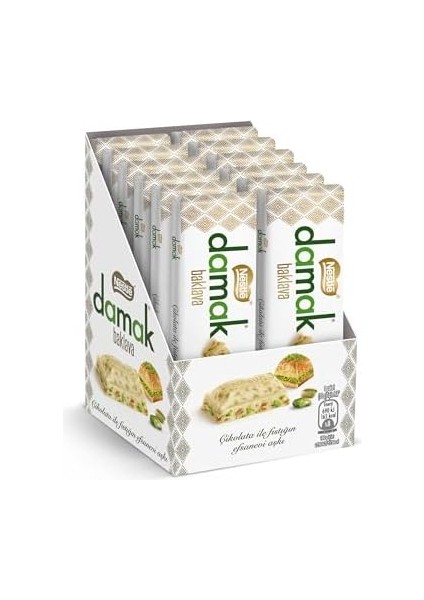 Nestlé , Damak Antep Fıstıklı ve Baklavalı Beyaz Çikolata, Baton, 12 Adet x 30GR modelleri