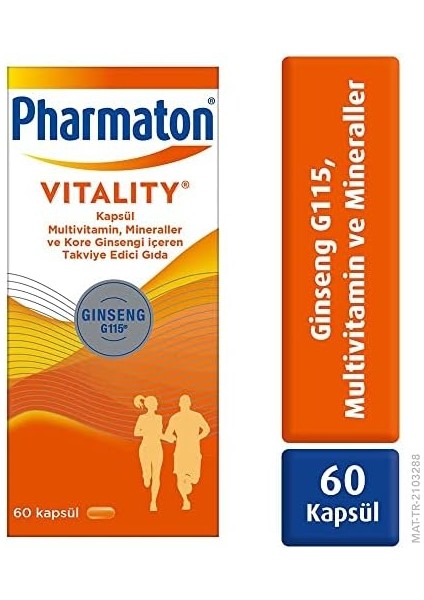 Pharmaton Vitality 60 Tablet - Ginseng G115, Multivitamin ve Mineraller