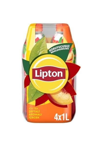 Lipton Ice Tea Şeftali Aromalı Soğuk Çay Pet 4 x 1 L fiyatları