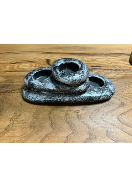 Concept Sertmix Dekoratif Üçlü Mumluk (Gümüş)