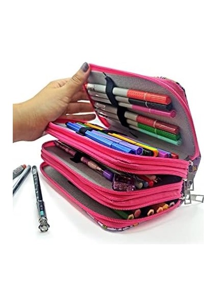 Kutusu Wow Oops Boom Smile Desenli Organizer Vegan Deri Üç Bölmeli modelleri