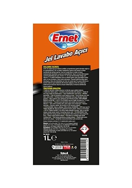 Ernet Süper Likit Jel Lavabo Açıcı 1 Lt fiyatları