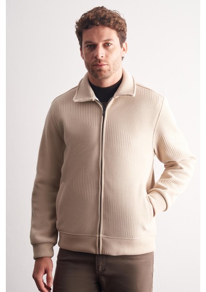Koyu Bej Polo Yaka Slim Fit Pamuklu Casual Mont 1007255128