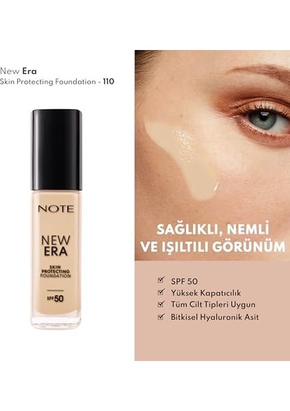 Note New Era Skin Protecting 110 Soft Ivory Nemlendirici Etkili Spf 50 Hyaluronik Asitli Fondöten modelleri