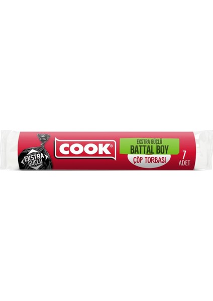 Cook Ekstra Kalın Çöp Torbası, Battal Boy 72 x 95 cm (1 x 7 Adet) fiyatları