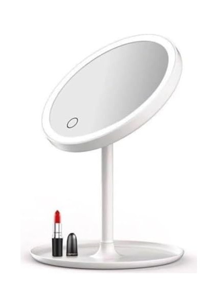 Busstier Dokunmatik LED Işıklı Usb'li Yuvarlak Masa Üstü Makyaj Aynası: Aydınlatmalı ve Portatif Tasarım