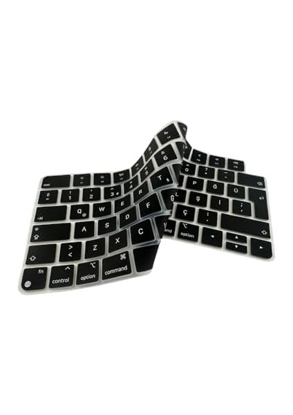 Keyboard 3 ile Uyumlu Klavye Koruyucu A2449 A2450 A3118 A3203, Id Uyumlu, Silikon 0.3 mm Ultra Ince, Yıkanabilir, Toz-Sıvı Koruma, Sessiz Yazım Siyah modelleri