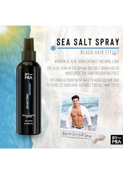 By Mıa Premium Deniz Tuzu Spreyi 200 Ml, Unisex | Saçlara Doku ve Hacim Verir, Esnek Tutuş Sağlar