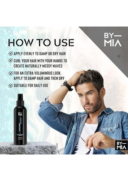 By Mıa Premium Deniz Tuzu Spreyi 200 Ml, Unisex | Saçlara Doku ve Hacim Verir, Esnek Tutuş Sağlar modelleri