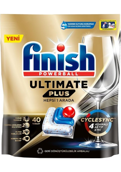 Finish Ultimate Plus 40 Kapsül Bulaşık Makinesi Deterjanı Tableti (1 x 40 Kapsül) modelleri