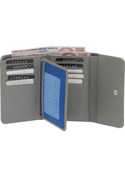 Gri Hakiki Deri Kadın Cüzdan - S1CB00005788-T8O