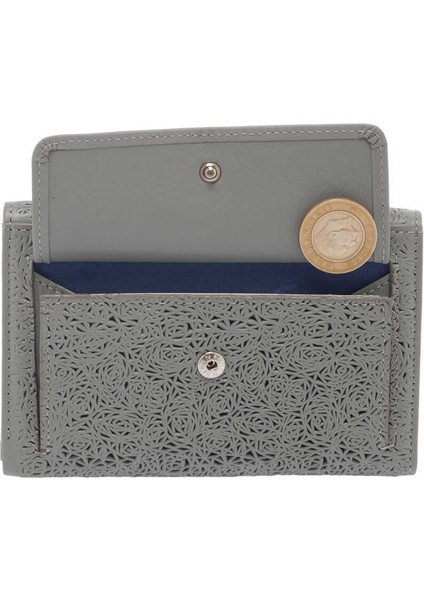 Gri Hakiki Deri Kadın Cüzdan - S1CB00005788-T8O