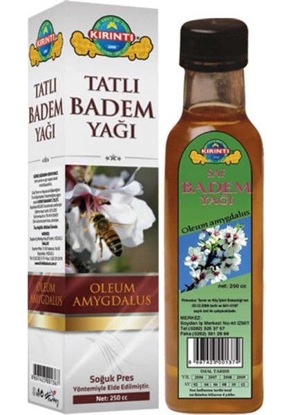 Kırıntı 2000 Tatlı Badem Yağı 250 ml Soğuk Press