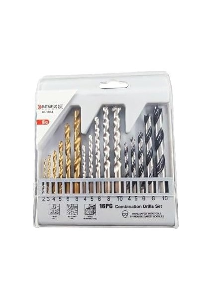 16 Parça Metal Ağaç Duvar Delme Uçları Full Set Profesyonel modelleri