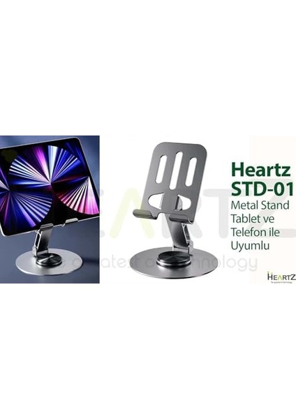 metal 360 derece dönebilen çift nokta ayarlı çok fonksiyonlu tablet ve telefon füme gri - ürünü modelleri