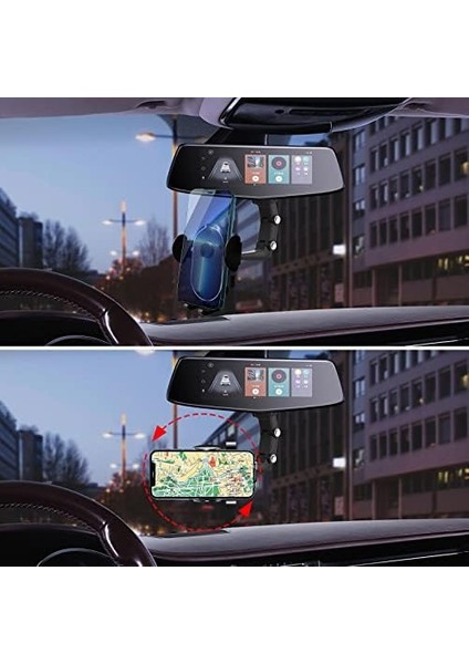 Çok Fonksiyonlu Dikiz Aynası Telefon Tutucu, 360° Döndürülebilir Araç Telefon Tutucu, Evrensel Araç Cep Telefonu Tutucu, Araba Arka Koltuk Çalışma Masası Mutfak Için, Siyah modelleri