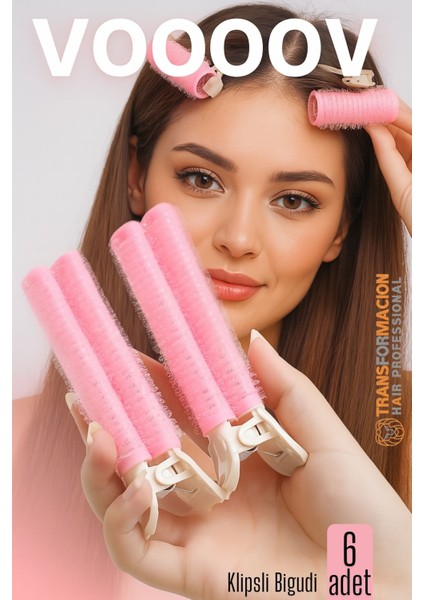 Klipsli Saç Bigudisi Isısız Doğal Bukle Gece Bigudisi 3 cm 6 Lı Set 721635