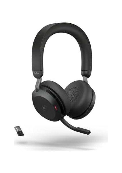 Jabra Evolve2 75 Kablosuz Pc Kulaklık, 8 Mikrofon Teknolojisi, Çift Köpük Stereo Kulaklık, Gelişmiş Aktif Gürültü Iptali, Usb-A Bluetooth Adaptörü ve Ms Takım Uyumluluğu, Siyah modelleri