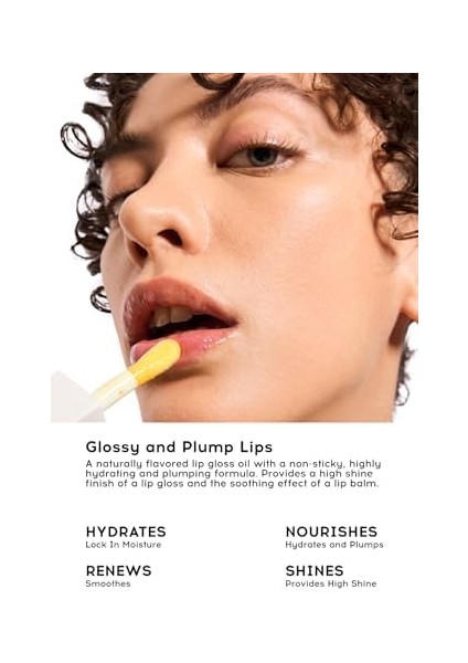 Cream Co. Dudak Parlatıcısı Nemlendirici Besleyici Lip Oil Gloss, Dudak Yağı Çarkıfelek Aromalı, E Vitamini