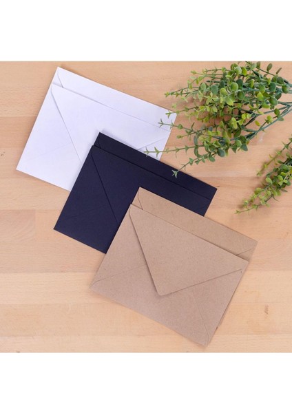 Zarf Seti, 13X18 cm 6 Adet ( -Beyaz-Siyah)