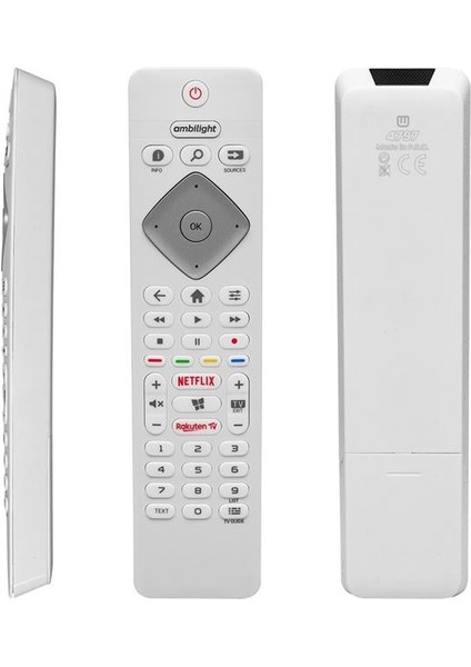 Philips 50PUS8204/12 - 55OLED854/12 - 65PUS8204 - 70PUS7304/12 AMBILIGHT Netflix-Rakuten Tuşlu Beyaz Lcd-Led Tv Kumanda