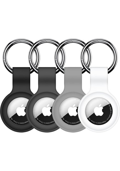 Için Bir Pakette 4 Ü Bir Arada Koruyucu Kılıf Karabinalı Cihaza Tam Oturan Yumuşak Silikon Anahtarlık (Renkli-1)