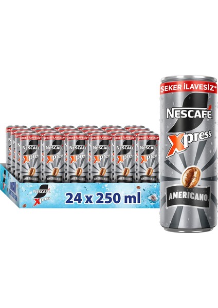 Nescafé Xpress Americano Şekersiz Soğuk Kahve 250 ml x 24