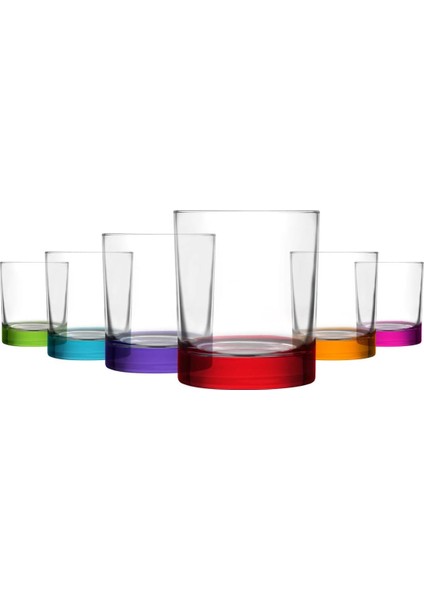Ada Renkli Kenarlı 6'lı Viski Bardağı