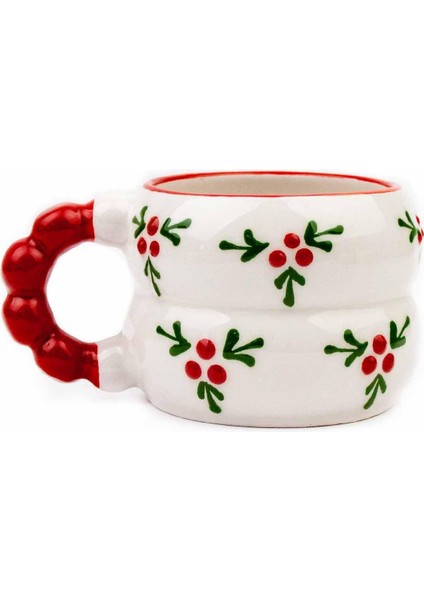 Desenli El Kabartma Desen Krem Parlak Harmoni Kupa - El Işçiliği Hediyelik Kupa