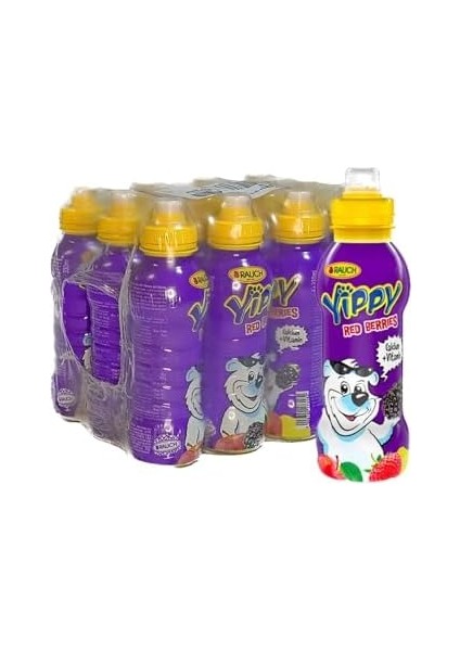 Rauch Yippy Multivitamin Kırmızı Meyeli Meyve Suyu (5 Vitaminli ve Kalsiyumlu) 12 x 330 ml Pet Şişe