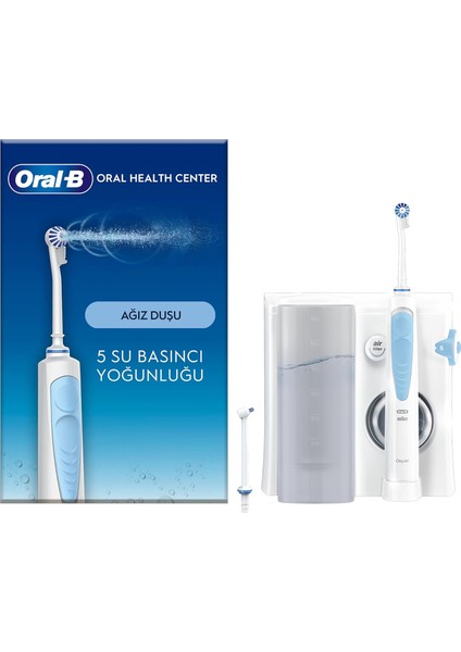Oral-B Ağız Sağlığı Merkezi Ağız Duşu: Ağız Duşu, 1 Oxyjet Başlığı, 1 Su Jeti Başlığı