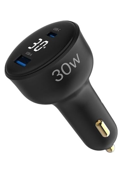 Juo 30W LED Ekranlı Type-C + Usb-A Araç Şarj Aleti & & Tablet Araç Içi Şarj Cihazı modelleri