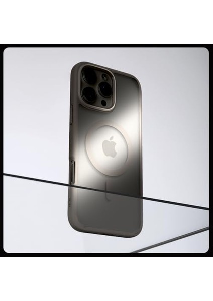 16 Pro Ince Kılıf Ultra Sararma Karşıtı Duraclear™ Hava Kanalı Teknolojisi™ Askeri Sınıf Koruma Magfit Frost Titanium Mat Kapak - ACS08138 modelleri